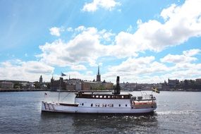 boat on the river in stockholm