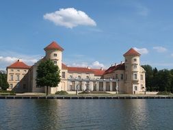 view from the water of the castle rheinsberg