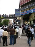 Crowded people street in Riad