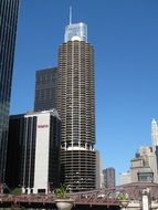 skyscraper in the downtown Chicago