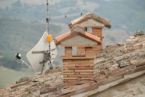 brick fireplace roof