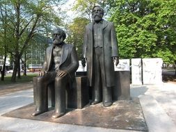 monuments to Karl Marx and Friedrich Engels