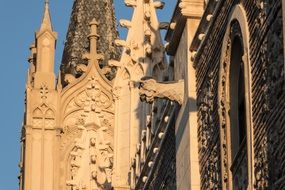 gargoyles on the facade of a church in Madrid