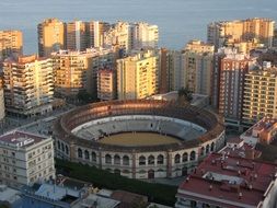 stadium among houses in spain