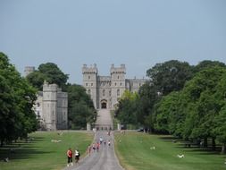 people on the alley in front of Windsor Castle