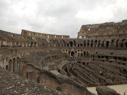 colosseum amphitheater arena interior view in Rome, Italy