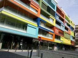 colored multi-storey residential buildings