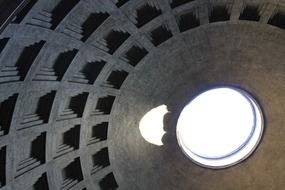 window on the dome in the roman pantheon