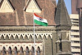 flag of india on the building