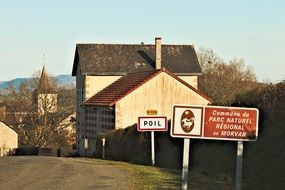 road sign in morvan burgundy