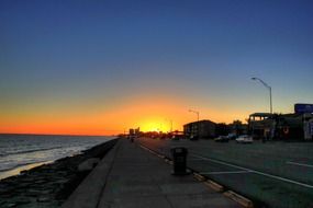 sunset over the city skyline