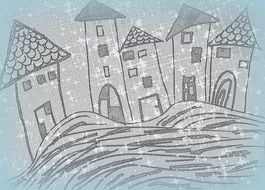 homes building as a drawing