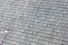 roof of wooden tiles close up