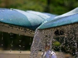 water drops in fountain, macro