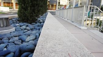 Pebbles on the sidewalk