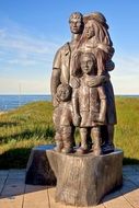 Wooden monument near the grass in the Usedom