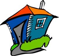 drawing of a house with a brown roof