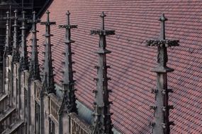 pinnacles on a cathedral's roof