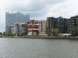 Buildings on the embankment of Hamburg