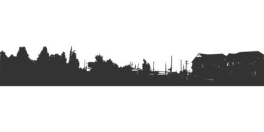 drawn town silhouette