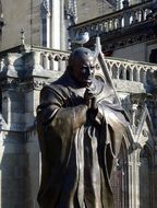 bronze statue of monk