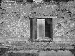 old abandoned house with a window