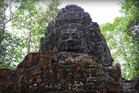 Buddhist stone in the ta som temple