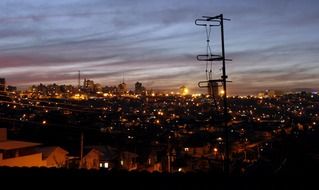 night cityscape from roof
