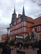 market the town hall in the city, germany, wernigerrode