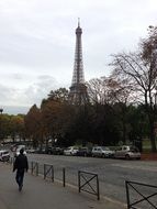 eiffel tower in paris in autumn