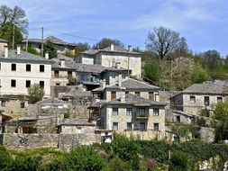 Stone houses in a village, italy