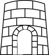 medieval stone tower, outline