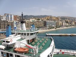 panoramic view of the ferry in the port in sicily