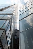 bottom view of angle of a modern skyscraper