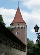 city wall gate in Krakow