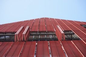 View from the bottom to the facade of the building