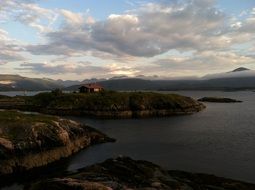 panoramic view of an island in norway