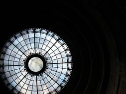 Glass circle in a dark