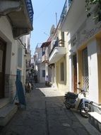 shadowed street in greece