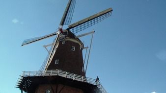 Close-up of the old windmill in the netherlands