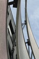 steel structure on the facade of the building close-up