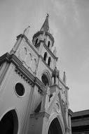 Black and white photo of the basilica