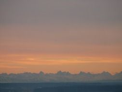 foggy view of the Alps