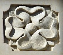 close-up view of clover stone ornament