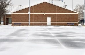 brick building at winter