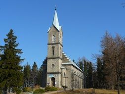 stone church in the woods