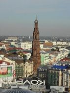 View from the height of the urban landscape of Kazan, russia