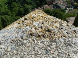 mossy stone of a castle in Granada