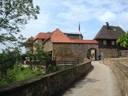 road to gateway of castle Hohenrechberg, germany, baden wÃ¼rttemberg