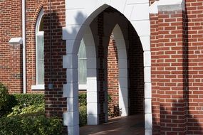 arched entrance to a christian church